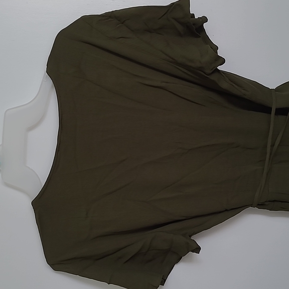 Lulu's olive green wrap dress - Picture 6 of 7